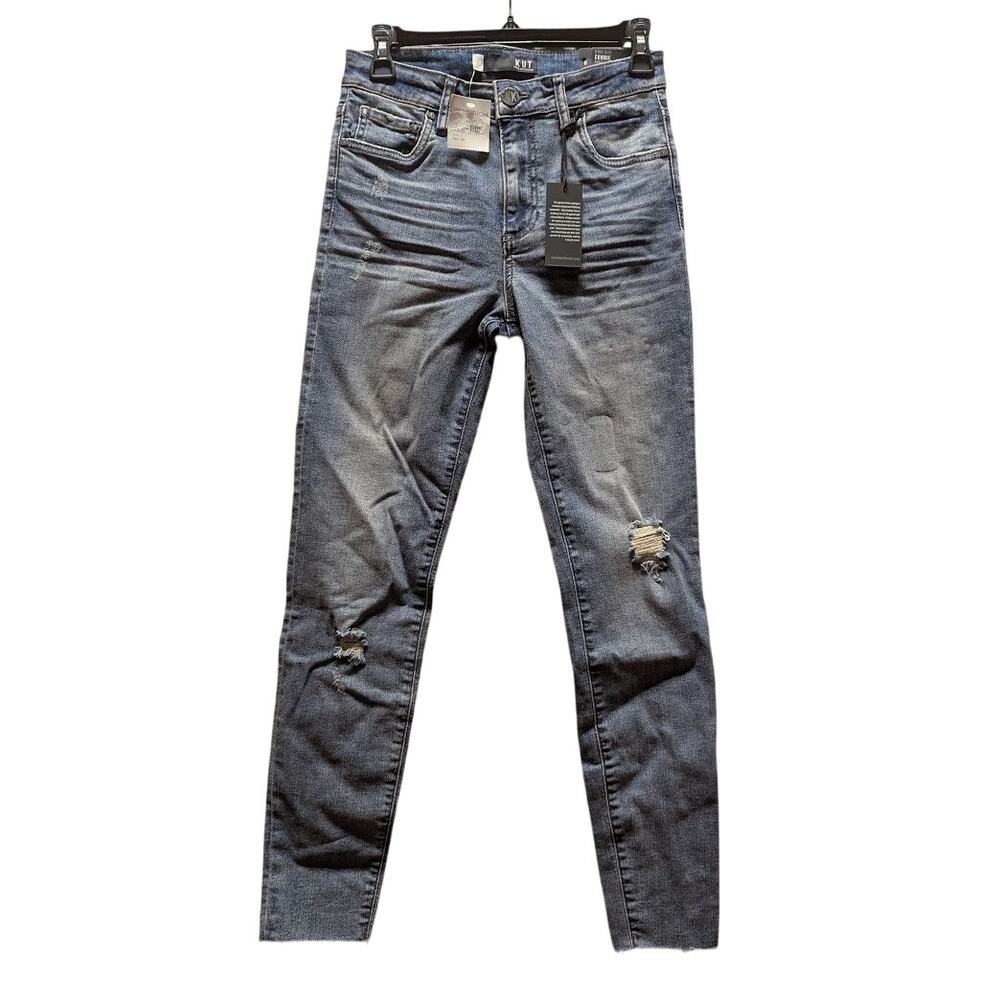 KUT from the Kloth Connie Ankle Jeans Pants destroyed Size 0 NEW high rise